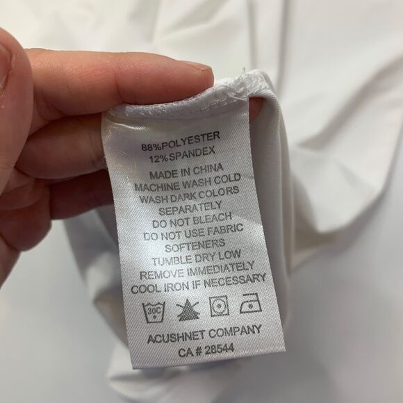 FJ FootJoy Shirt Mens 2XL XXL Athletic Fit White Stretch Droptail Polo Golf - Picture 9 of 12